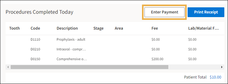 Appointment Check Out window with yellow highlight box around the Enter Payment button.